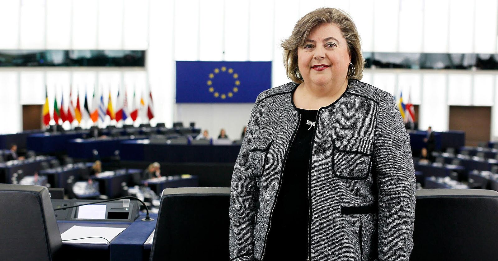 Clara Aguilera, en el Pleno del Parlamento Europeo.