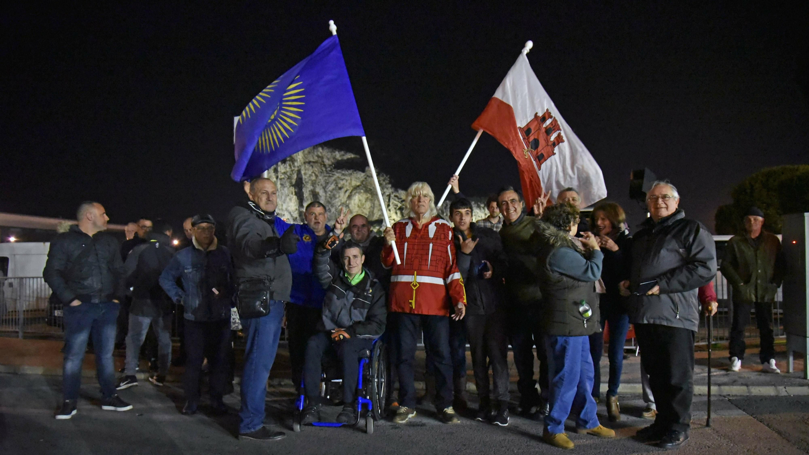 Ceremonia de arriada de la bandera de la Unión Europea en Gibraltar
