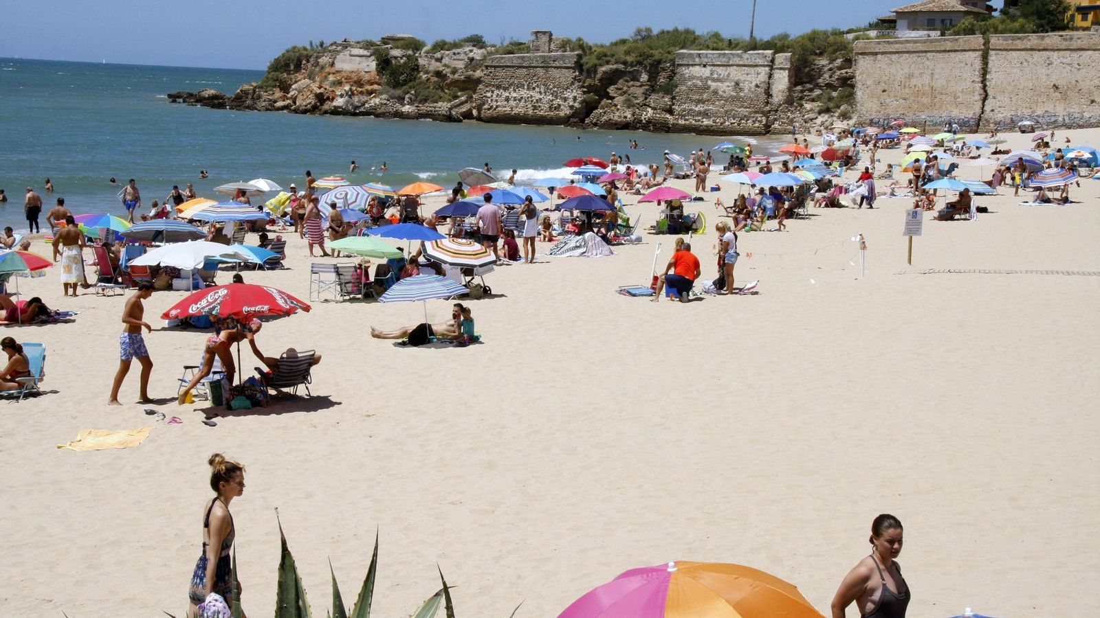 La playa de la Muralla, en El Puerto.