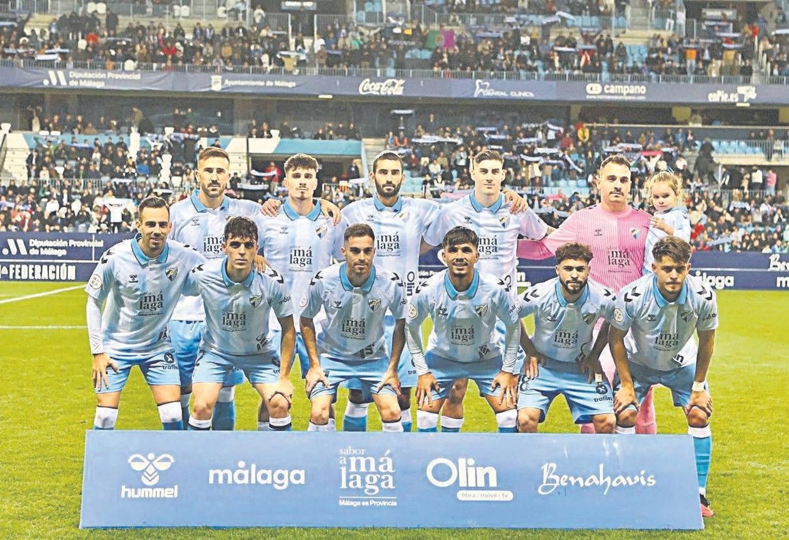 El once del Málaga en su último partido en La Rosaleda.