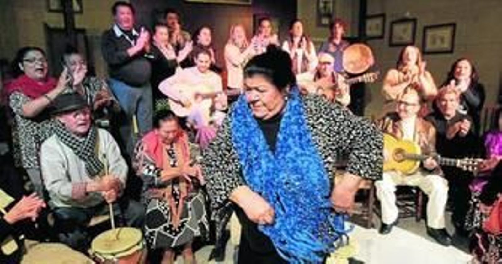 La peña Tío José de Paula en uno de los ensayos previos al espectáculo en el Villamarta, el año pasado.