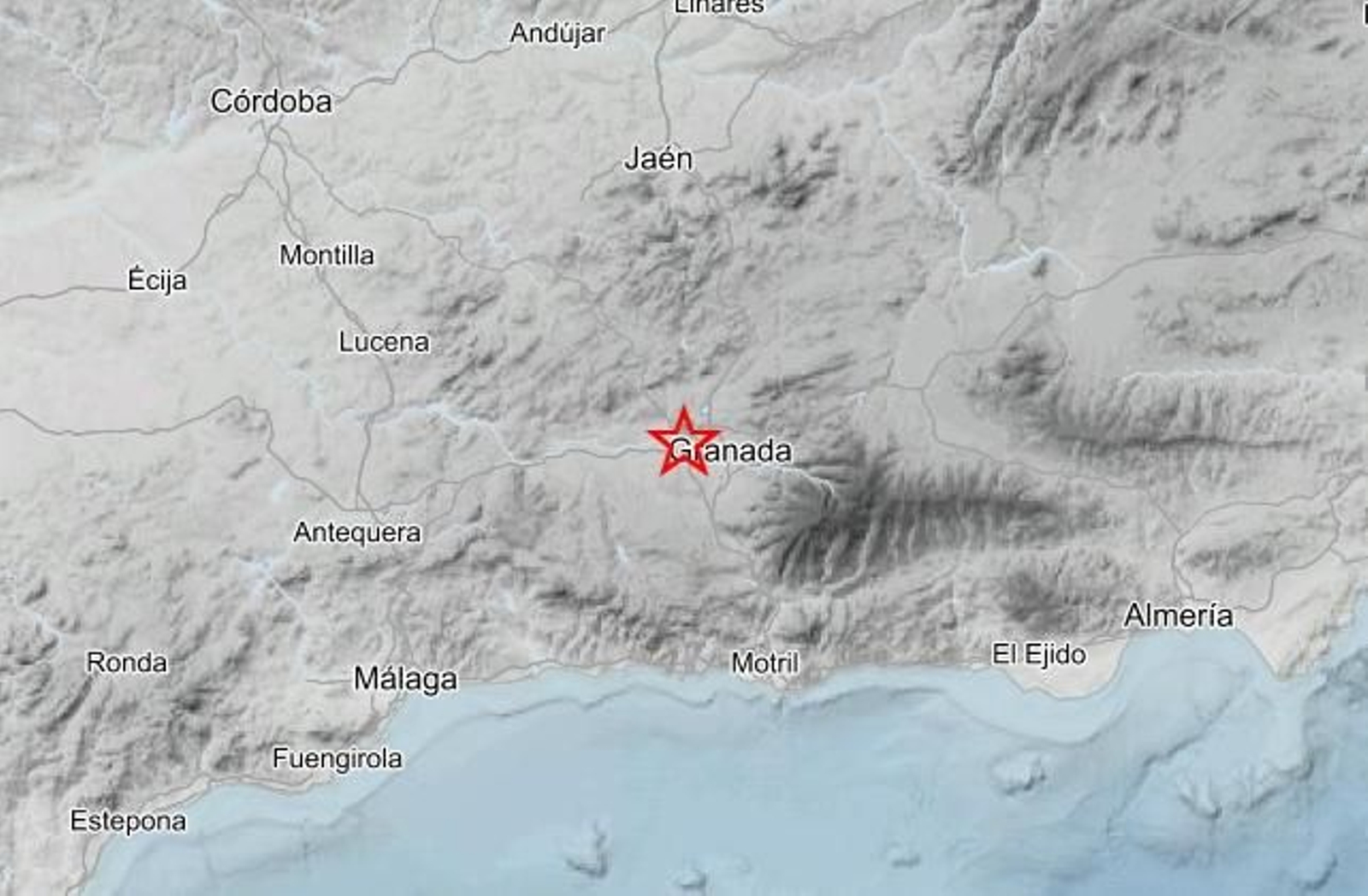 Mapa de la zona en la que se ha producido el seísmo