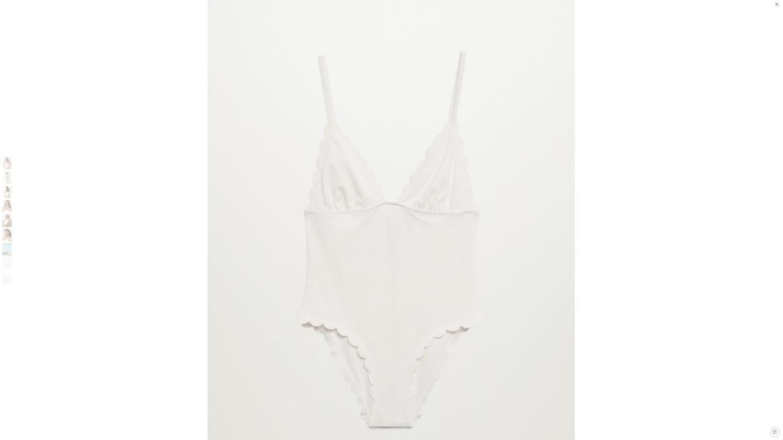 Bañador blanco festoneado de Mango.