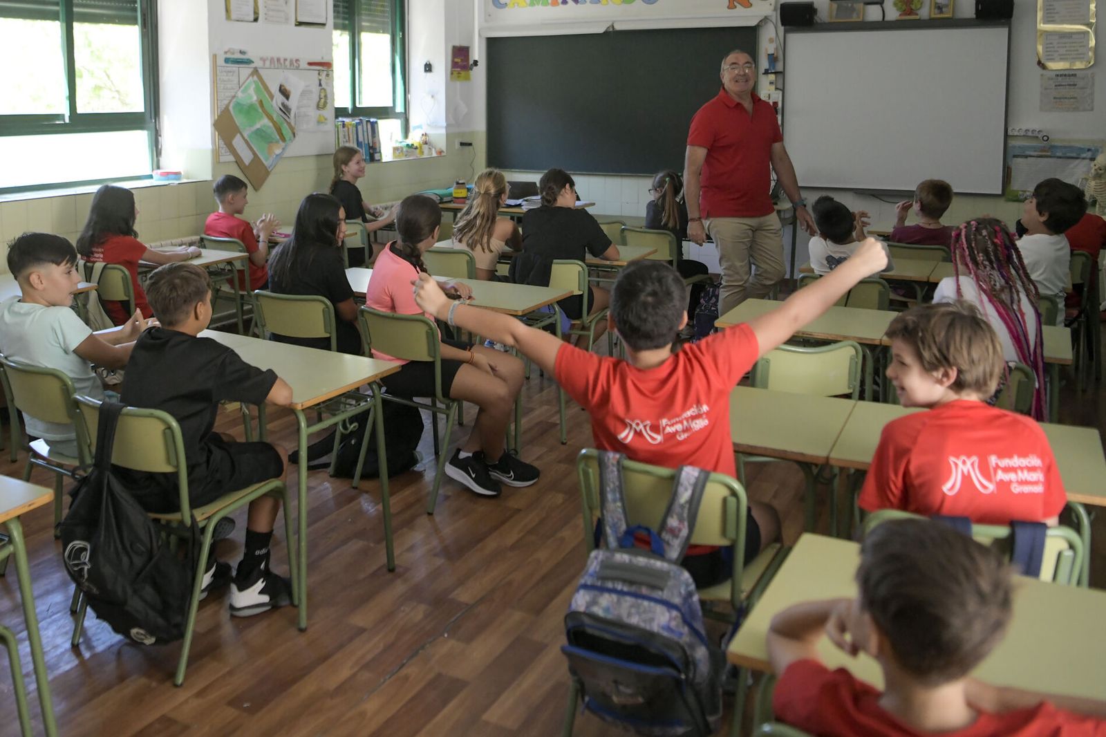 Primer día de cole en el Ave María de la capital