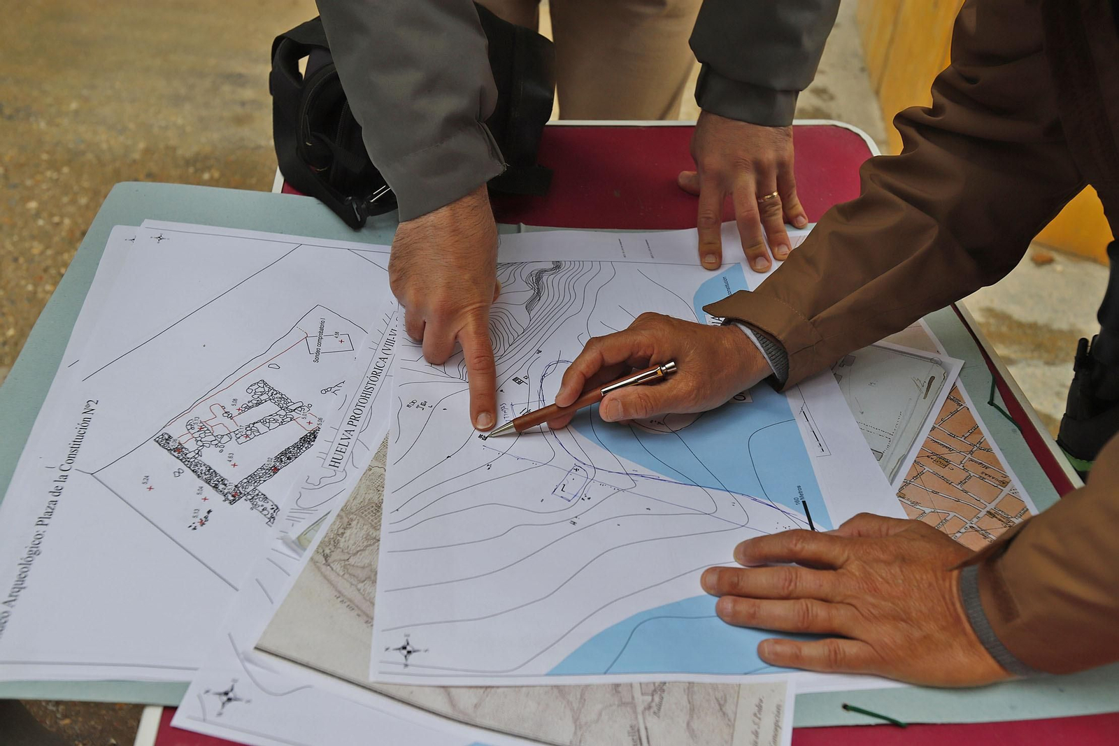 Imágenes de los restos arqueológicos hallados en el solar del antiguo edificio de Hacienda