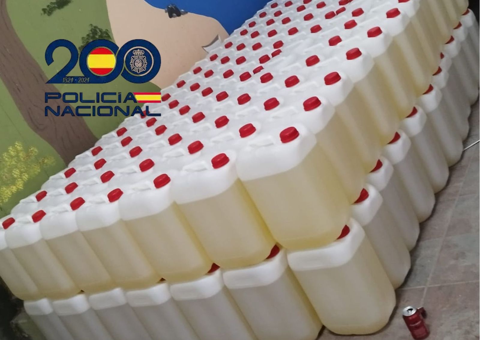 Image de la gasolina intervenida por la Policía Nacional contra el suministro de combustible a narcolanchas en la provincia de Cádiz