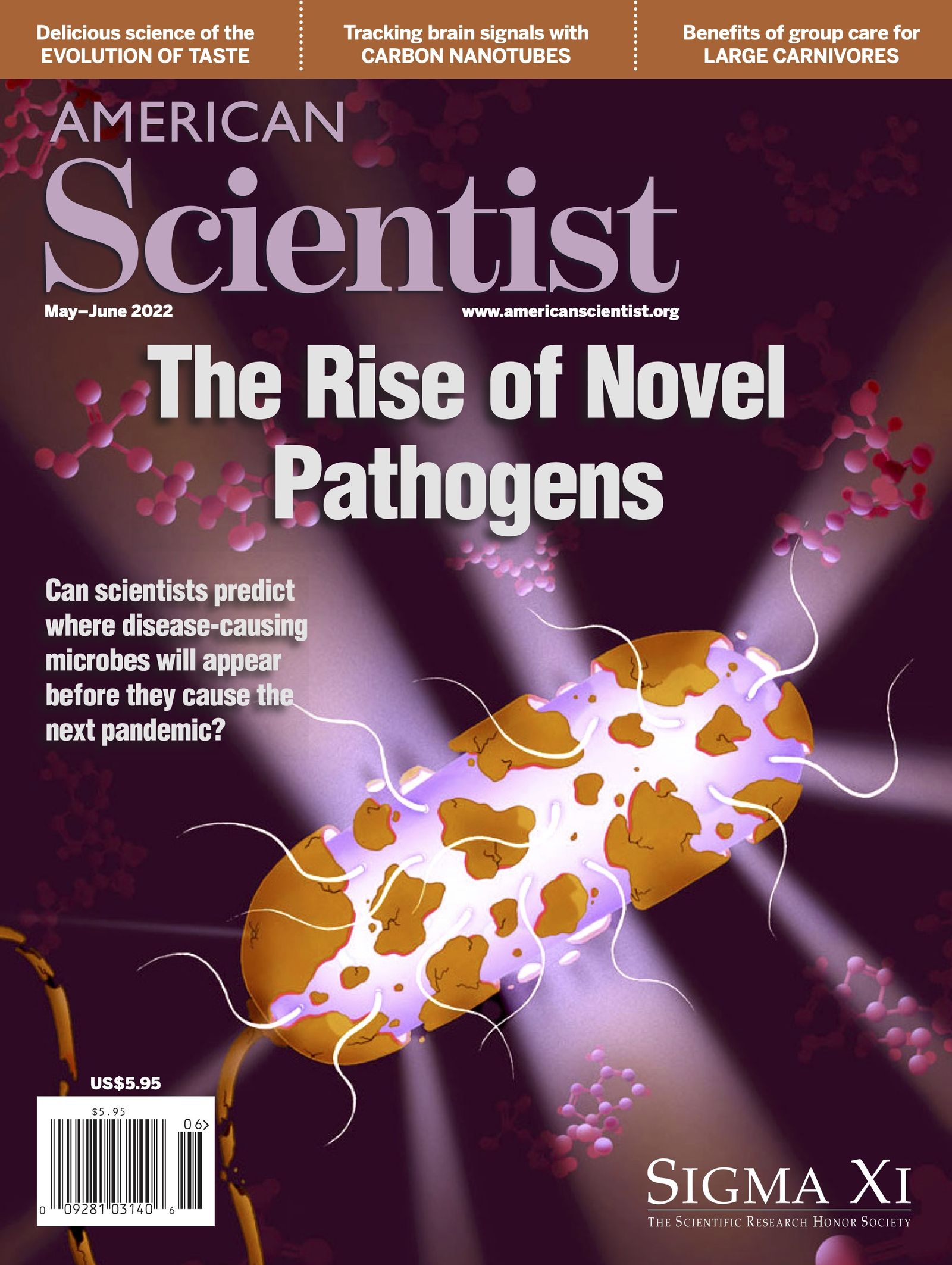 Portada de American Sicientist para un artículo de Salvador Almagro-Moreno.
