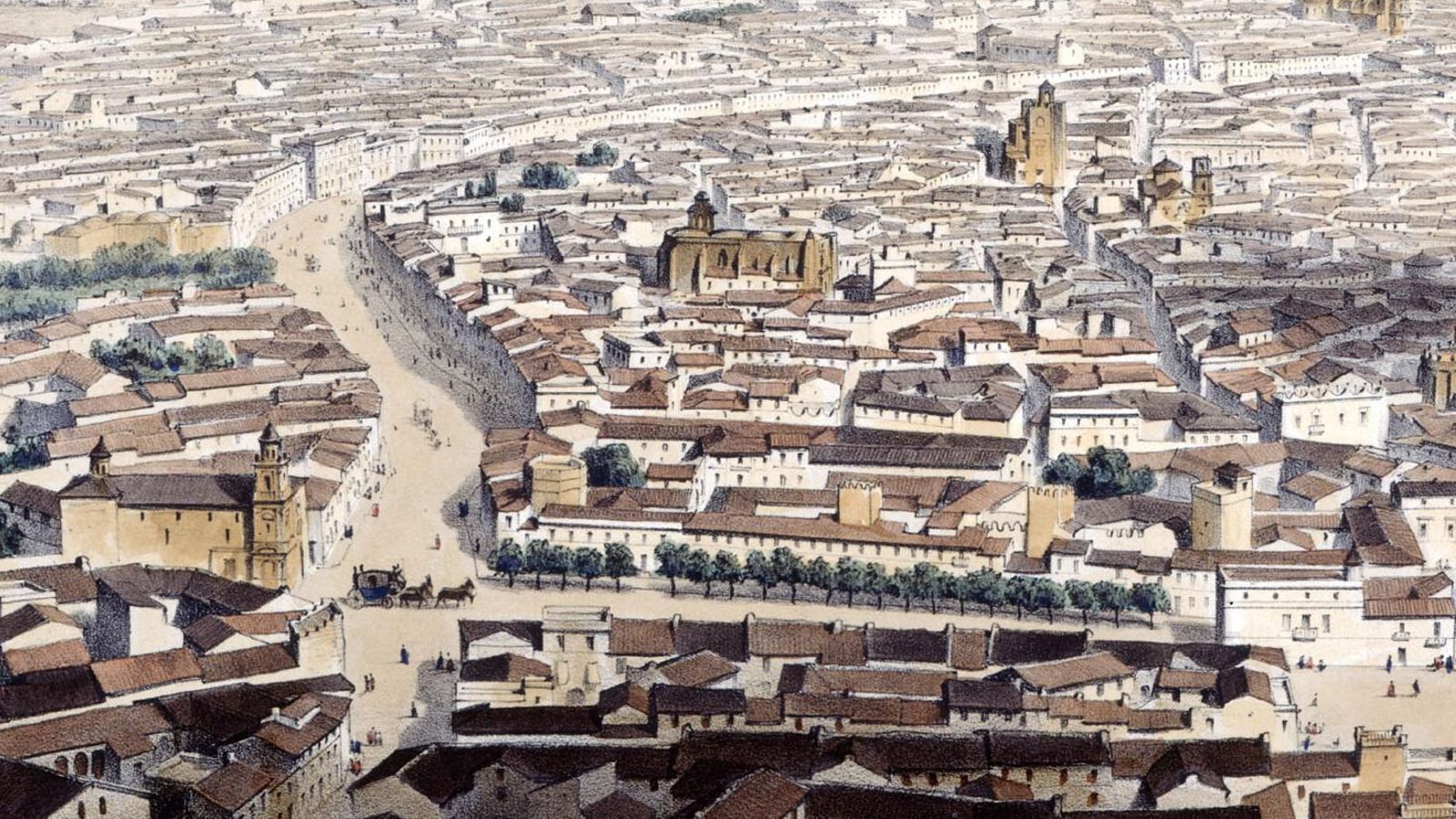 Otra de las vistas de Jerez de la Frontera de Alfred Guesdon, publicada en París en 1855.