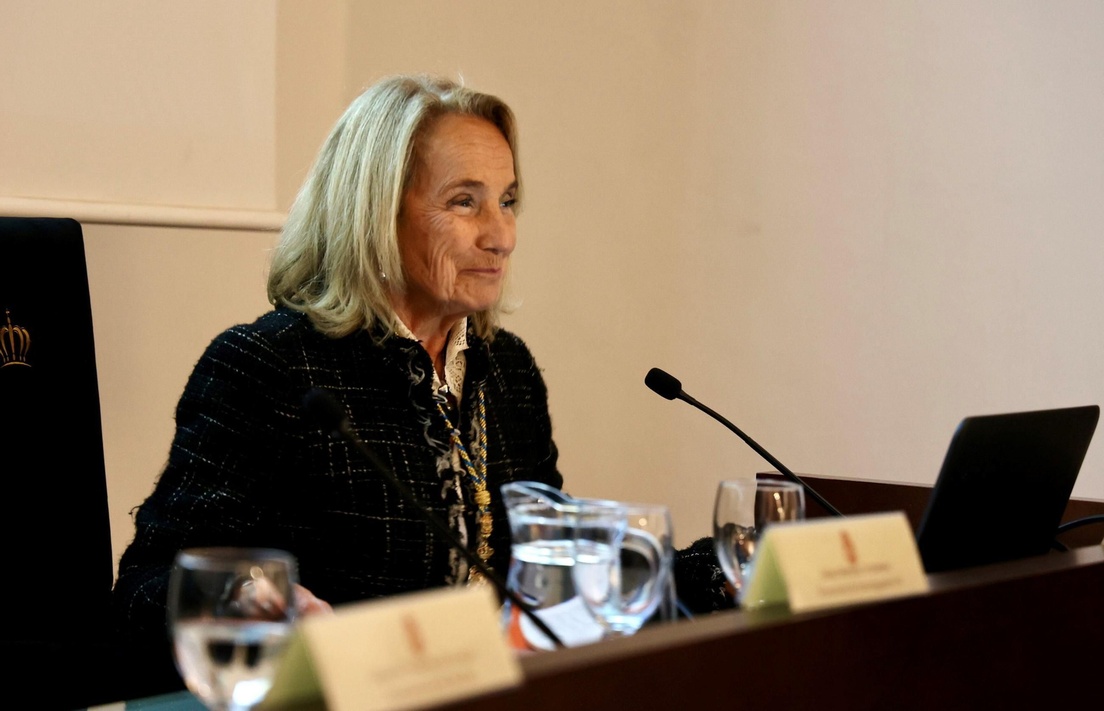 La académica e investigadora Carmen Hermosín, durante el discurso inaugural del curso en la Real Academia Sevillana de las Ciencias.