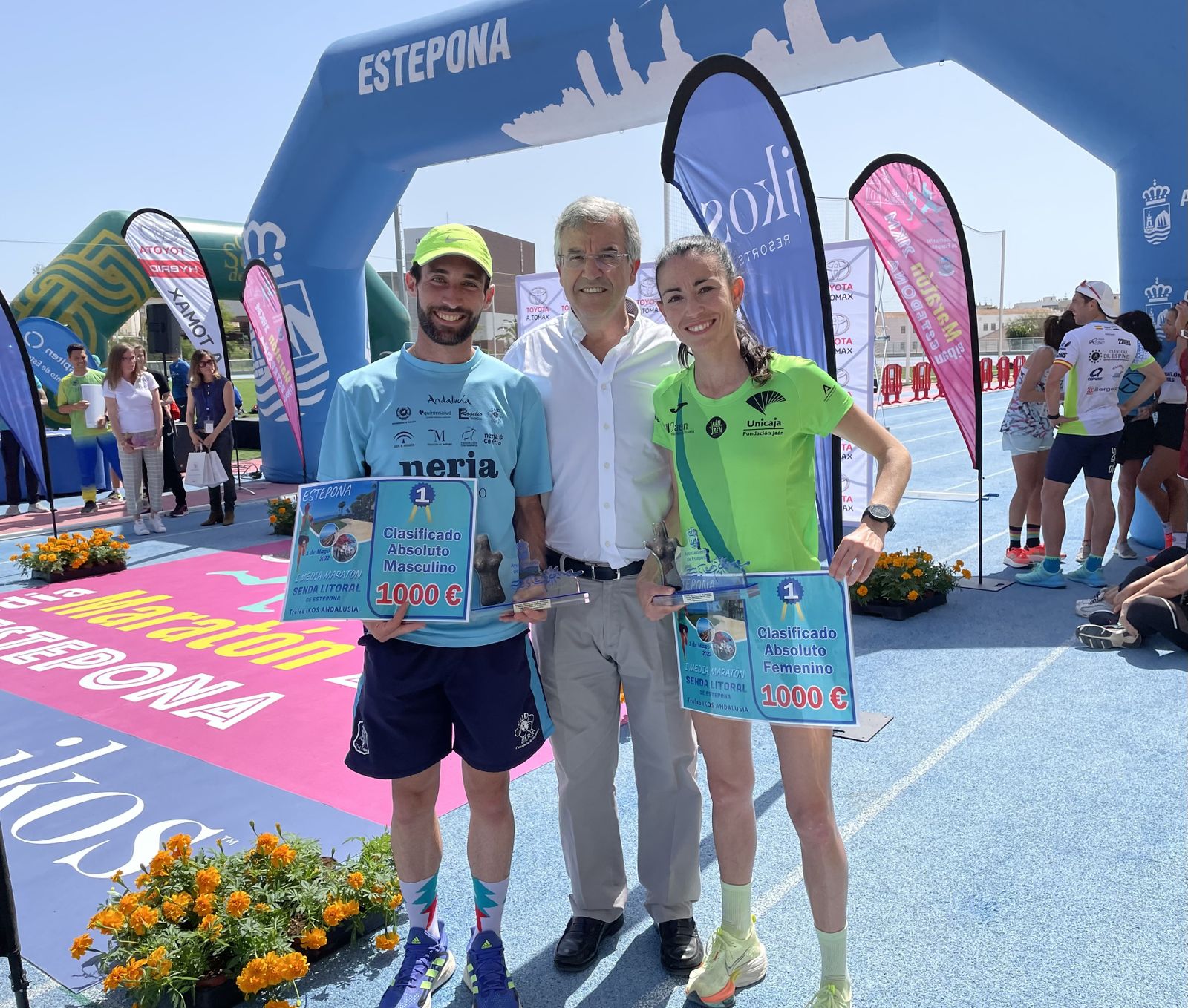 Los ganadores de la Media Maratón de Estepona.