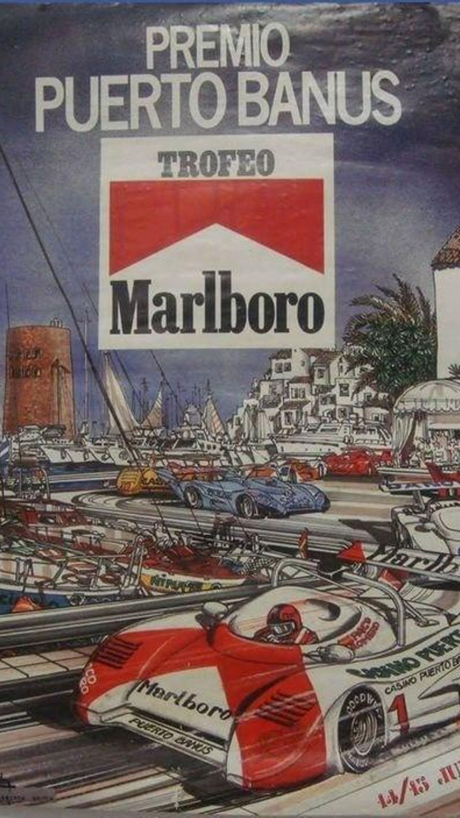 Cartel de carrera en Puerto Banús de Ángel Taborda.