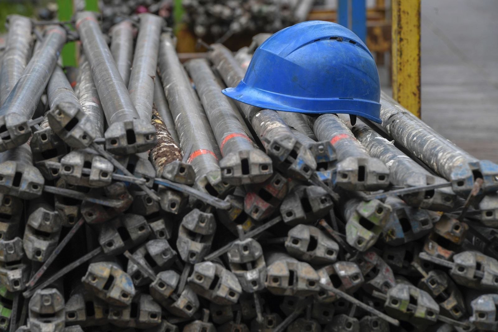 Material laboral en una obra