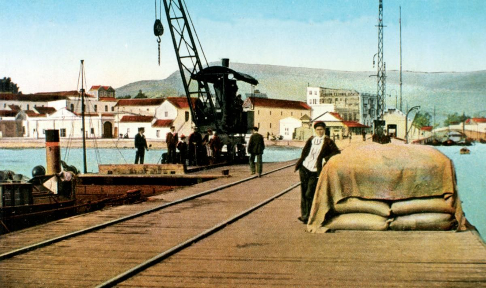 El muelle de Madera de la Compañía del Ferrocarril. Fotografía tomada en 1906.