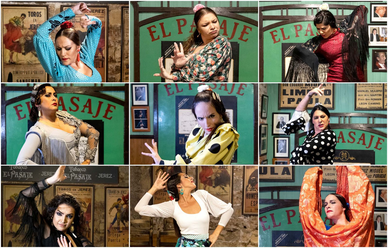 Algunas de las bailaoras que aparecen en el calendario.