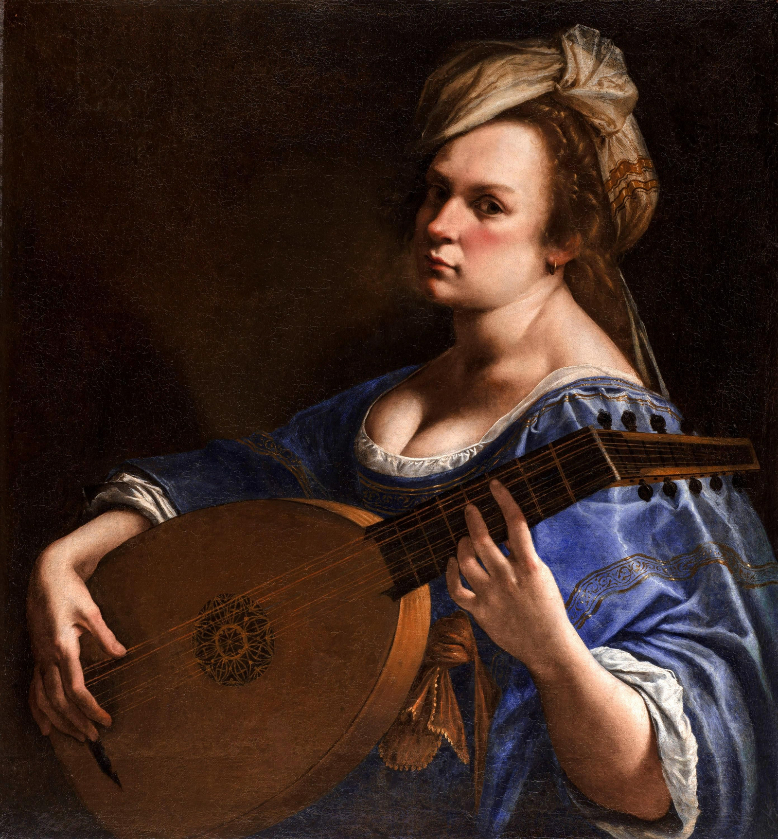 Autorretrato de Artemisia Gentileschi tocando el laúd.