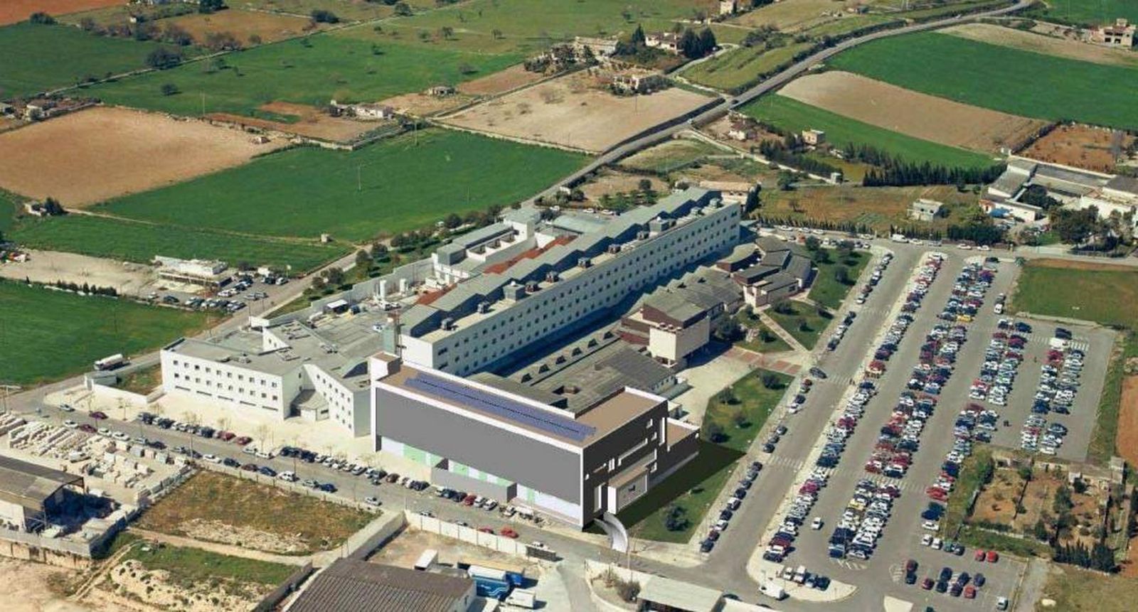 Imagen aérea del hospital comarcar de Manacor, en Palma de Mallorca.