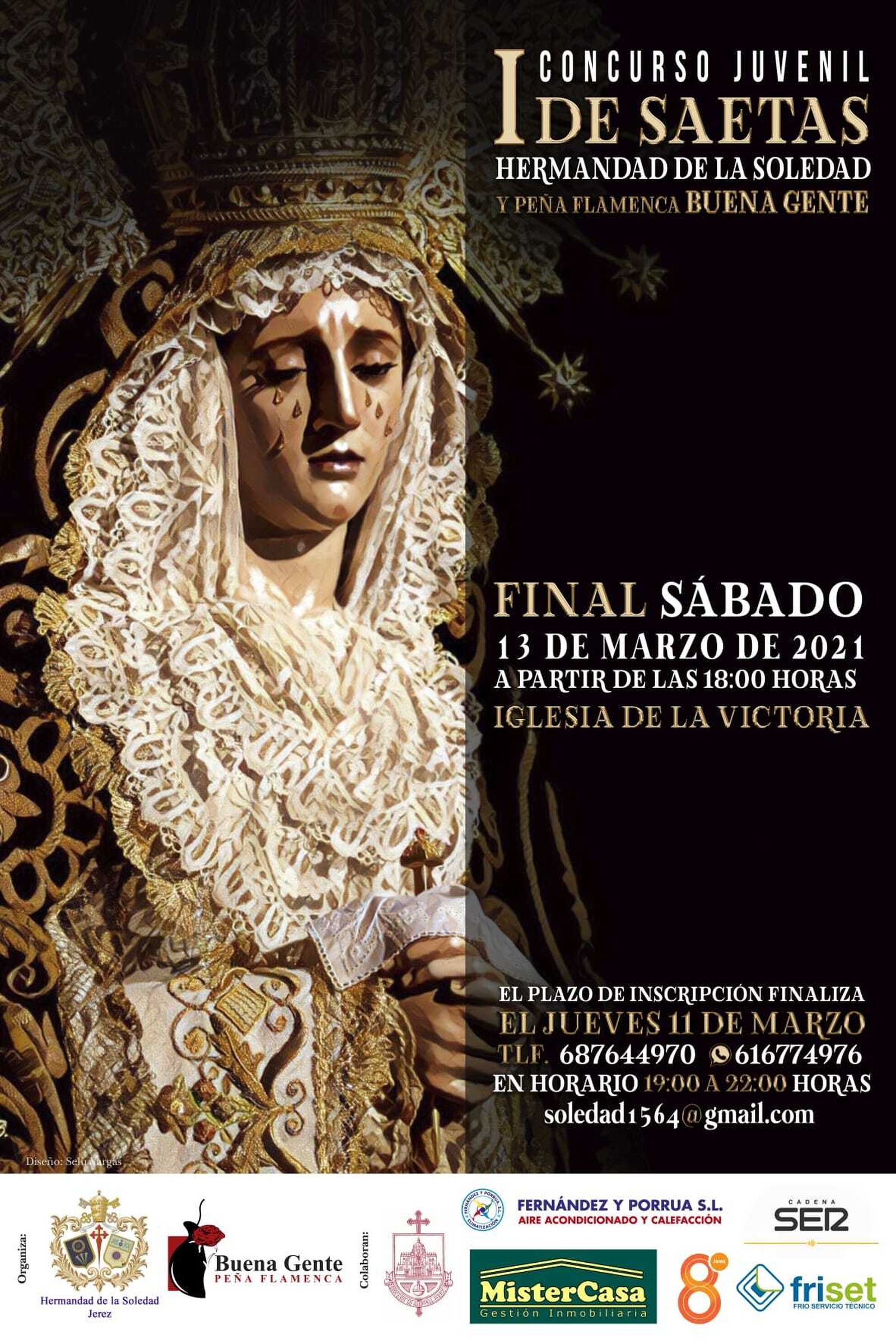 Cartel del I Concurso Juvenil de Saetas en la Soledad.