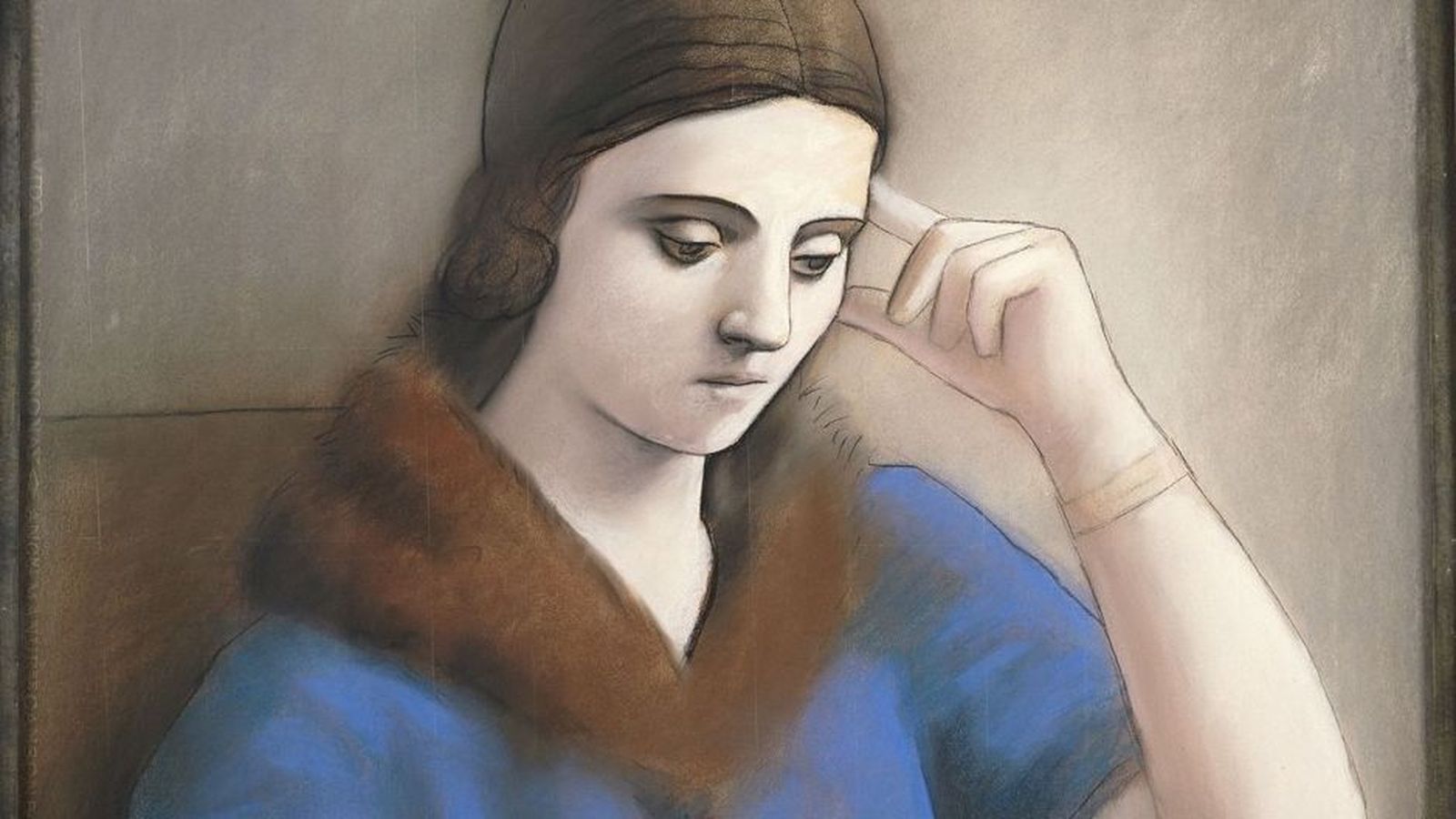 Cuadro sobre una mujer pensativa.