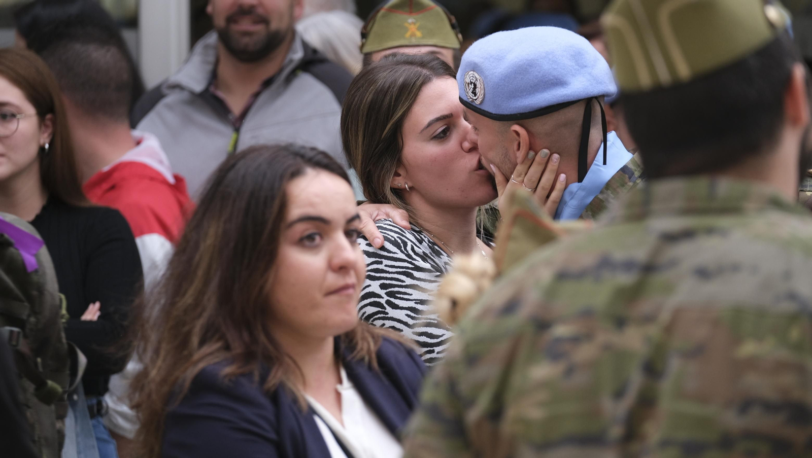 Imágenes de la salida del segundo contingente de La Legión con destino el Líbano