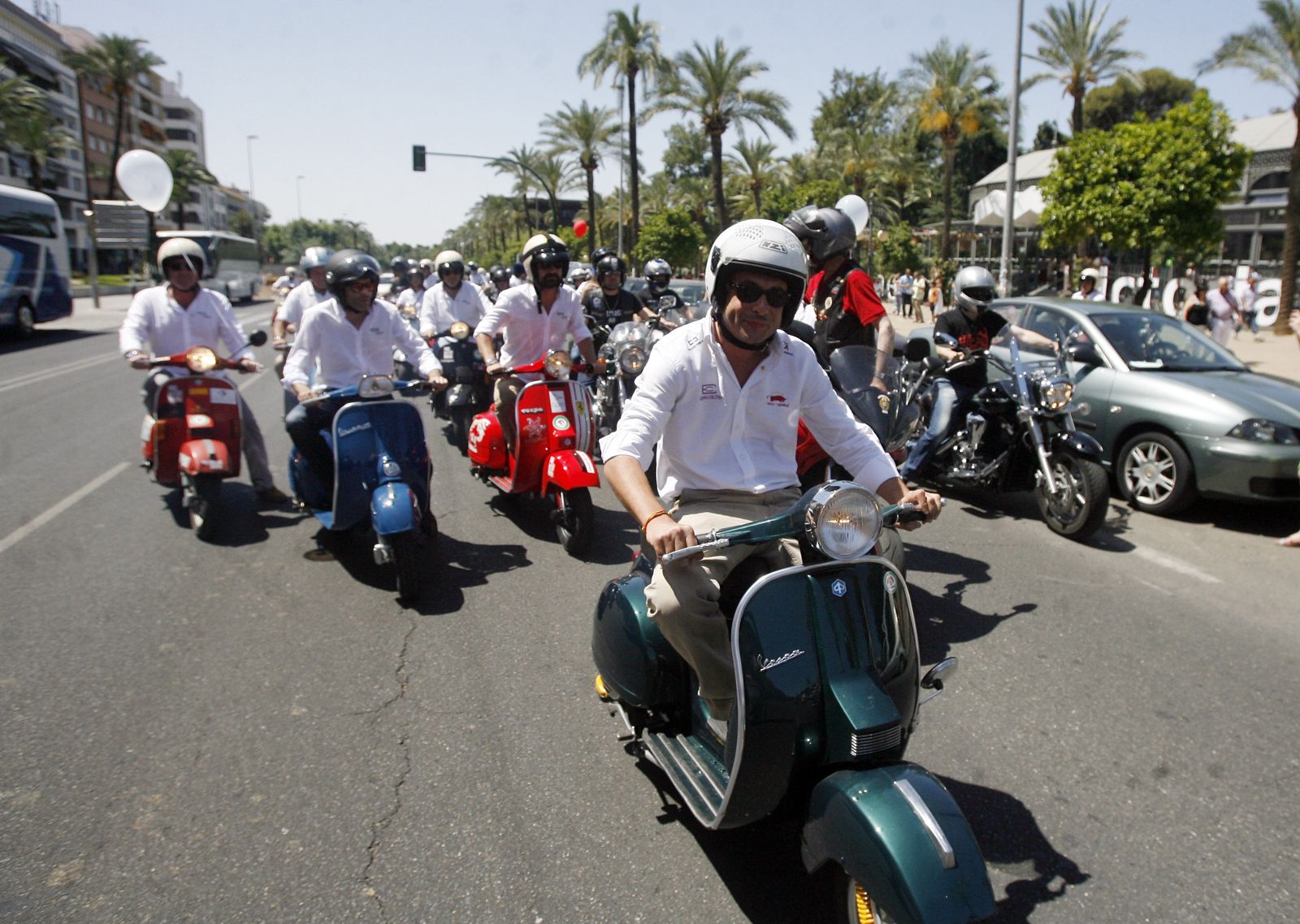 Concentración de Vespas en una imagen de archivo.