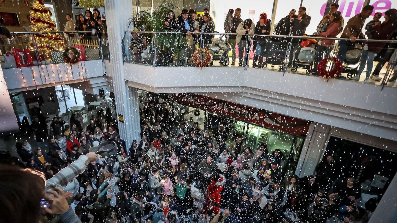Nevada el año pasado en el centro comercial Los Cisnes, en el centro de Jerez.