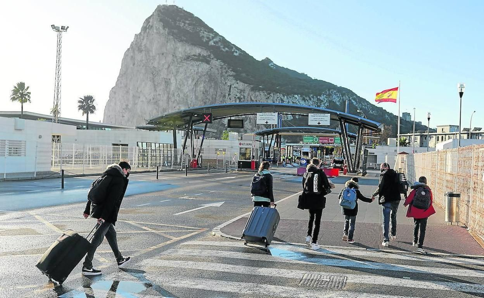 El acceso peatonal a Gibraltar desde La Línea