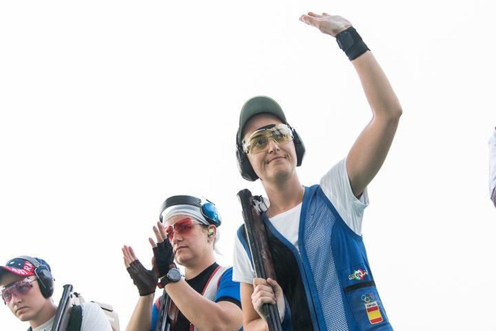 Fátima Gálvez saluda en la antesala de una competición del pasado curso.