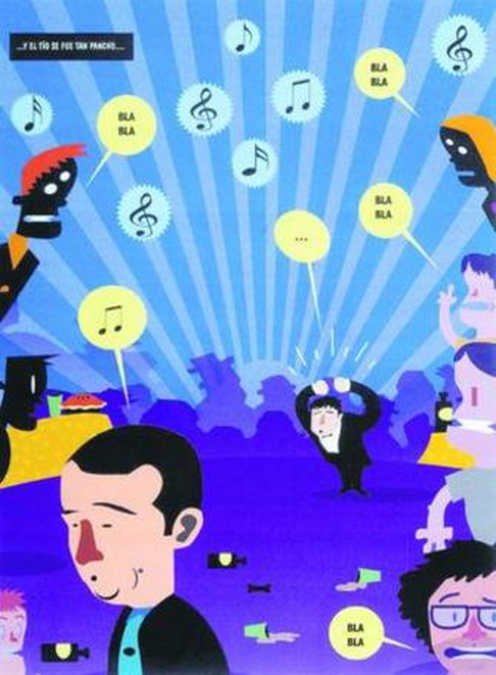 Una página del cómic: Amenábar se aleja tan pancho tras un encontronazo con Costa, al fondo, perplejo.