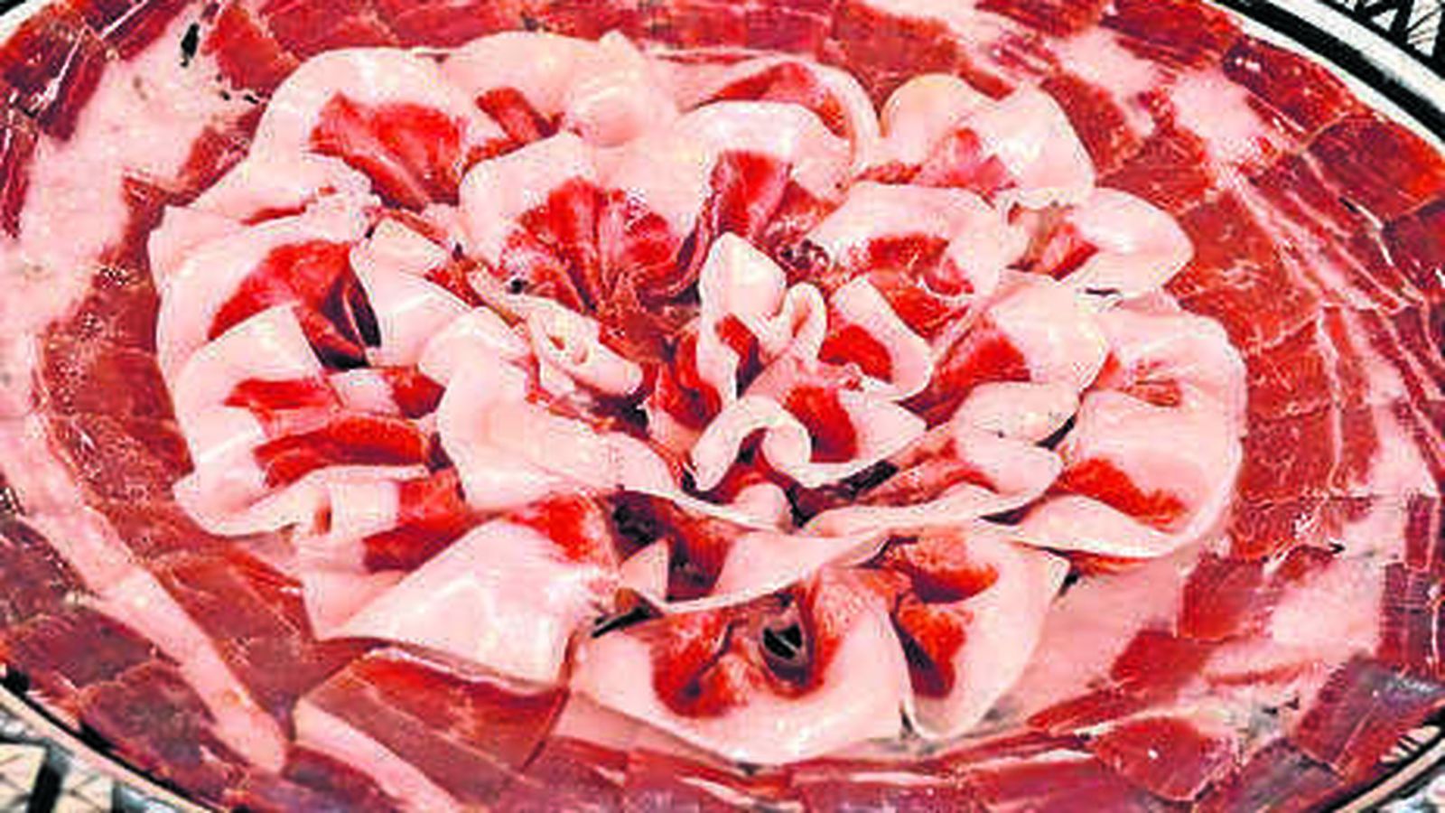 Plato de jamón ibérico de Villanueva de Córdoba.