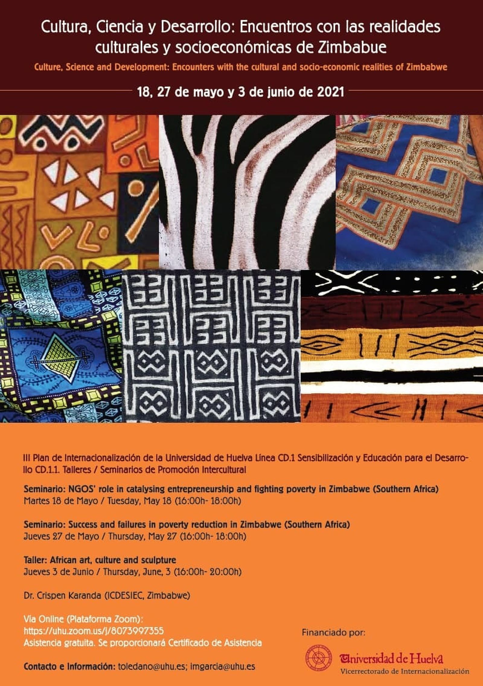 Cartel anunciador de la UHU de las formaciones sobre Zimbabue.