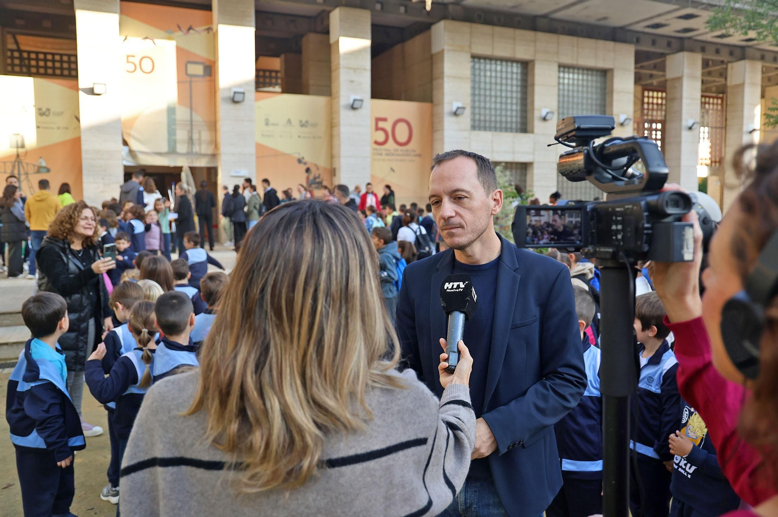 Imágenes de la sección Primera Pantalla para escolares y presentración de películas a concurso del 50 Festival de Huelva Cine Iberoamericano