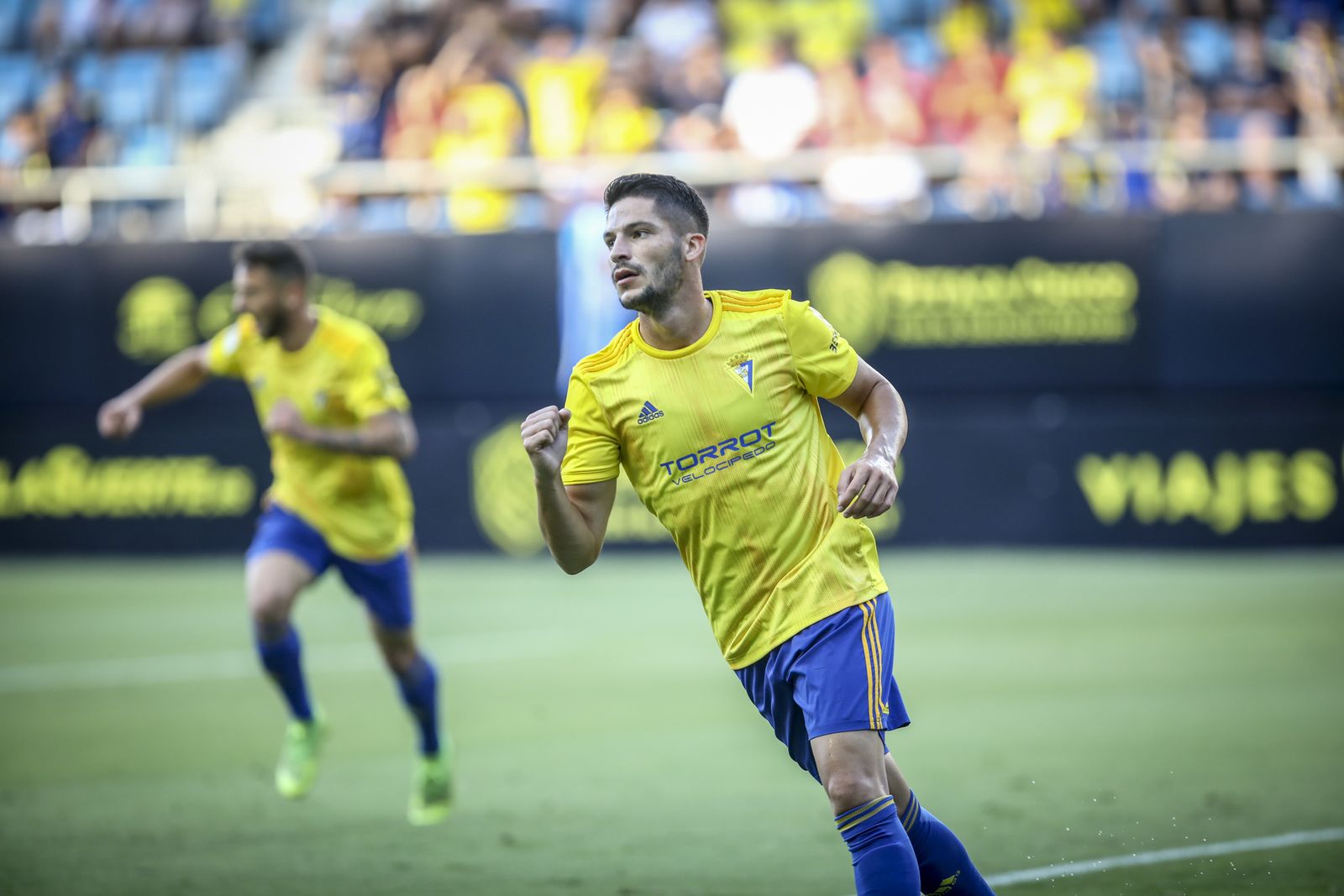 Caye Quintana celebra el gol que anotó el sábado ante el Málaga.