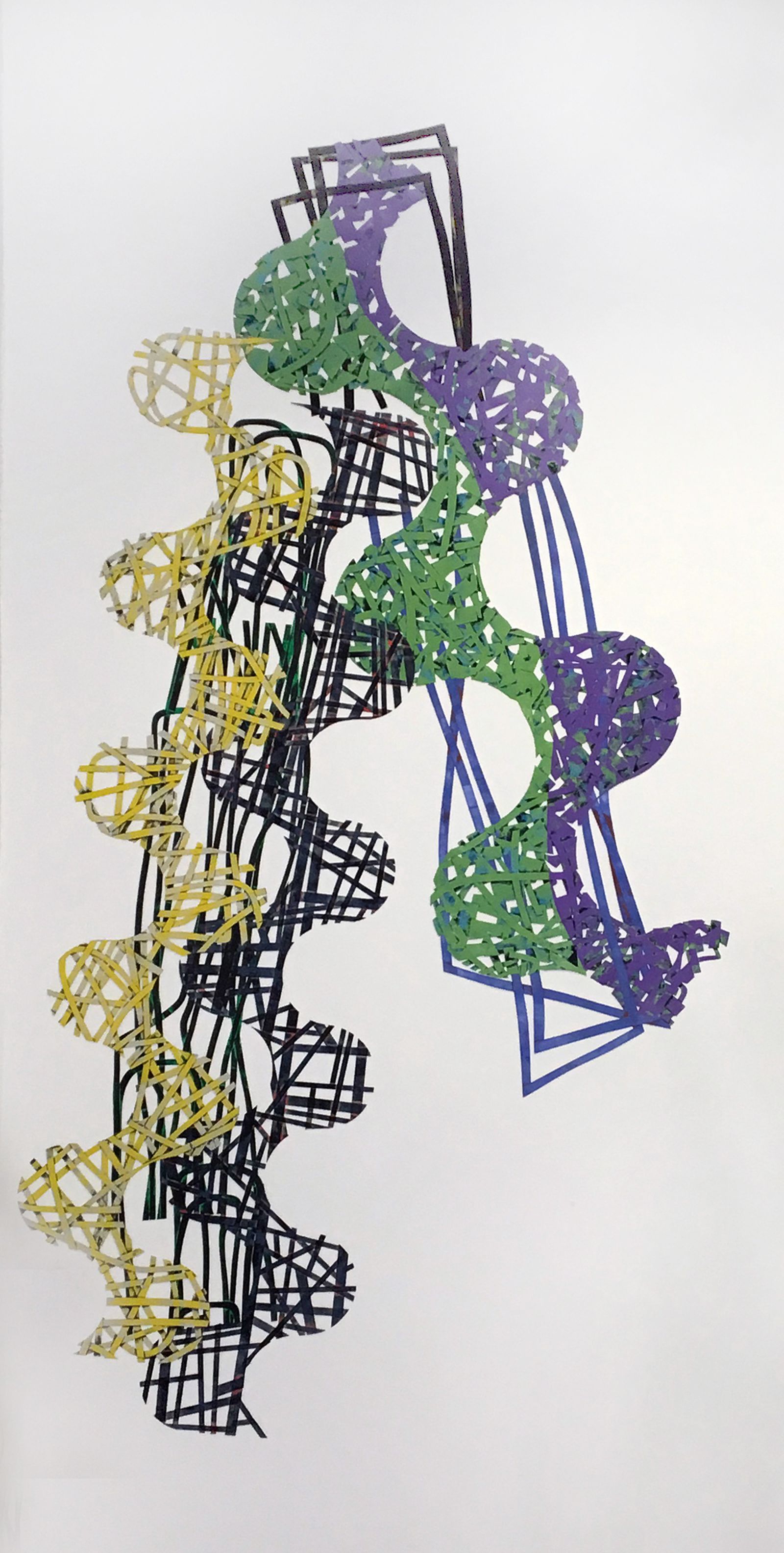 Óleo sobre papel recortado y pegado (detalle).