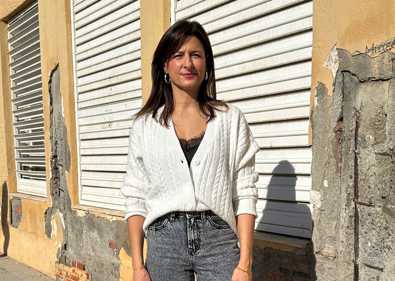 Fátima Herrera, en el antiguo colegio.