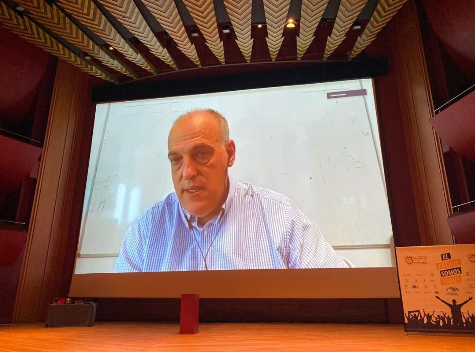 Tebas habla de forma telemática en el Congreso Nacional de Peñas.