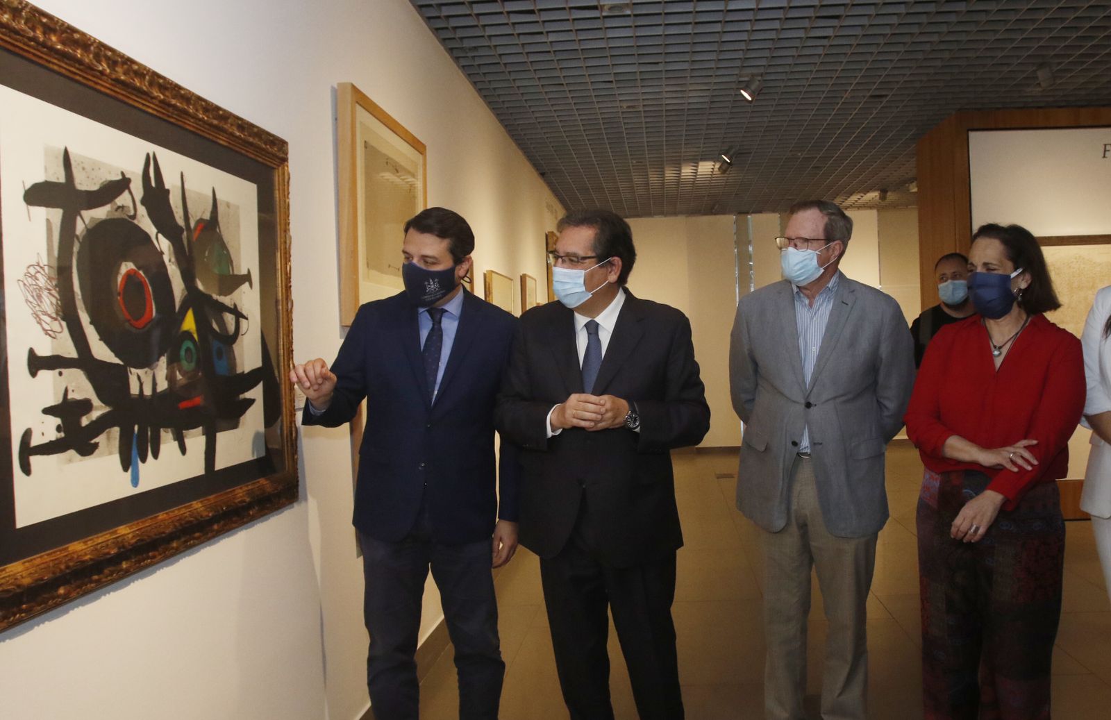 José María Bellido, Antonio Pulido, Juan Fernández y Blanca Torrent, en la inauguración de la muestra.