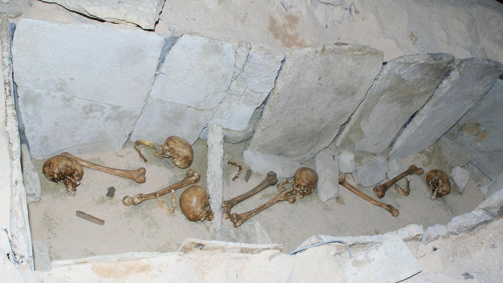 Restos encontrados en los dólmenes de Corominas.