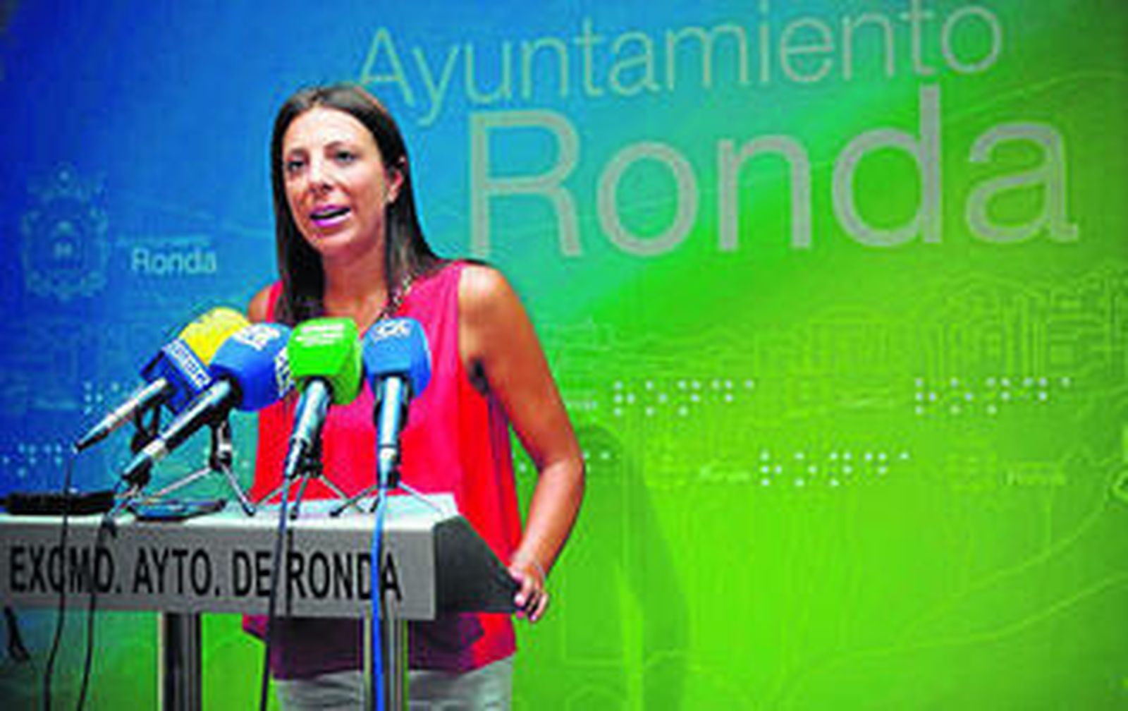 La alcaldesa de Ronda durante su intervención.