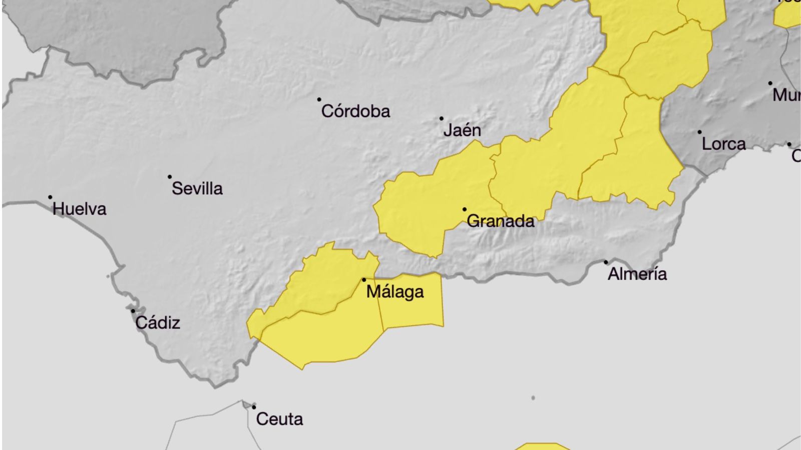 Avisos por frío y nevadas en Andalucía