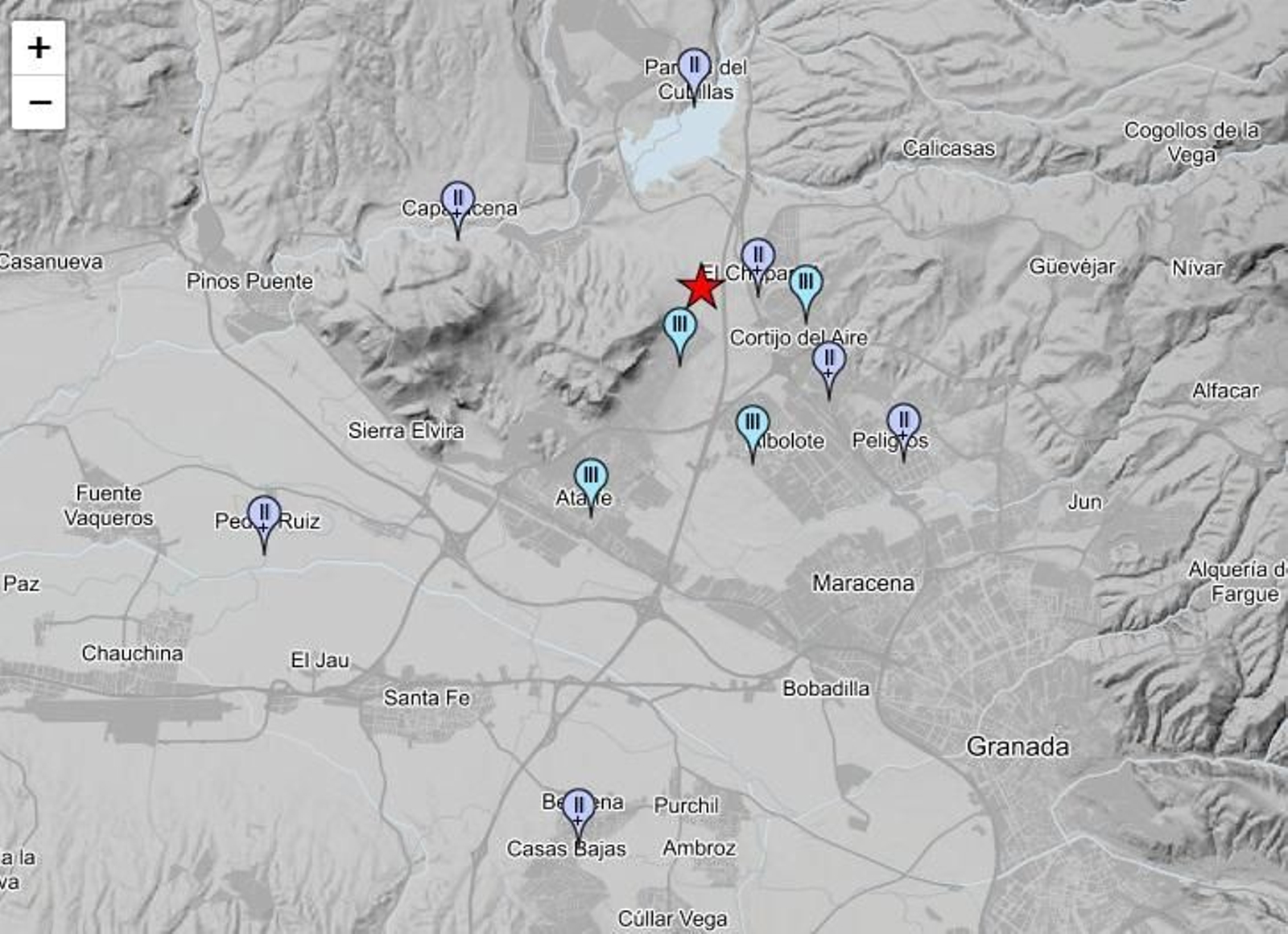 Lugar del epicentro.