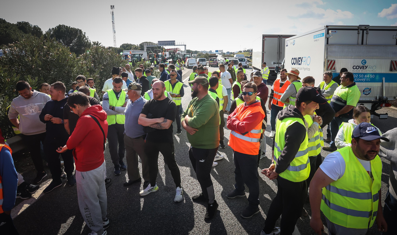 Jerez colapsado por la protesta de agricultores vy ganaderoa