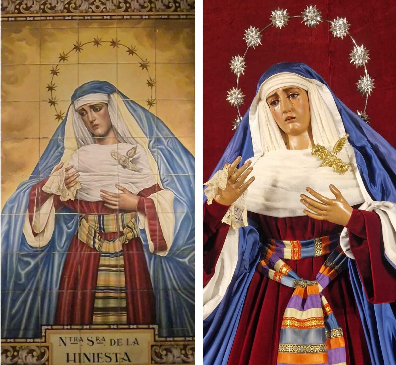 La Hiniesta vestida como en el retablo cerámico de Kiernan
