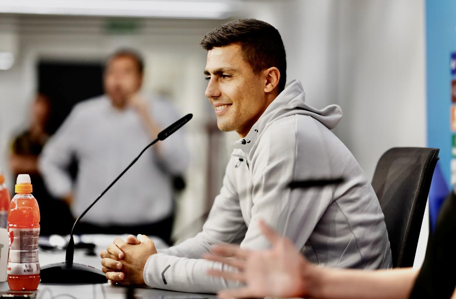 Rodri, en la sala de prensa del Sánchez-Pizjuán.