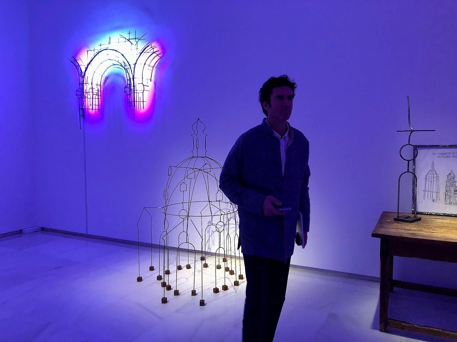 Esculturas de Juan Garaizábal, ayer, en la presentación de la muestra en Ars Málaga.