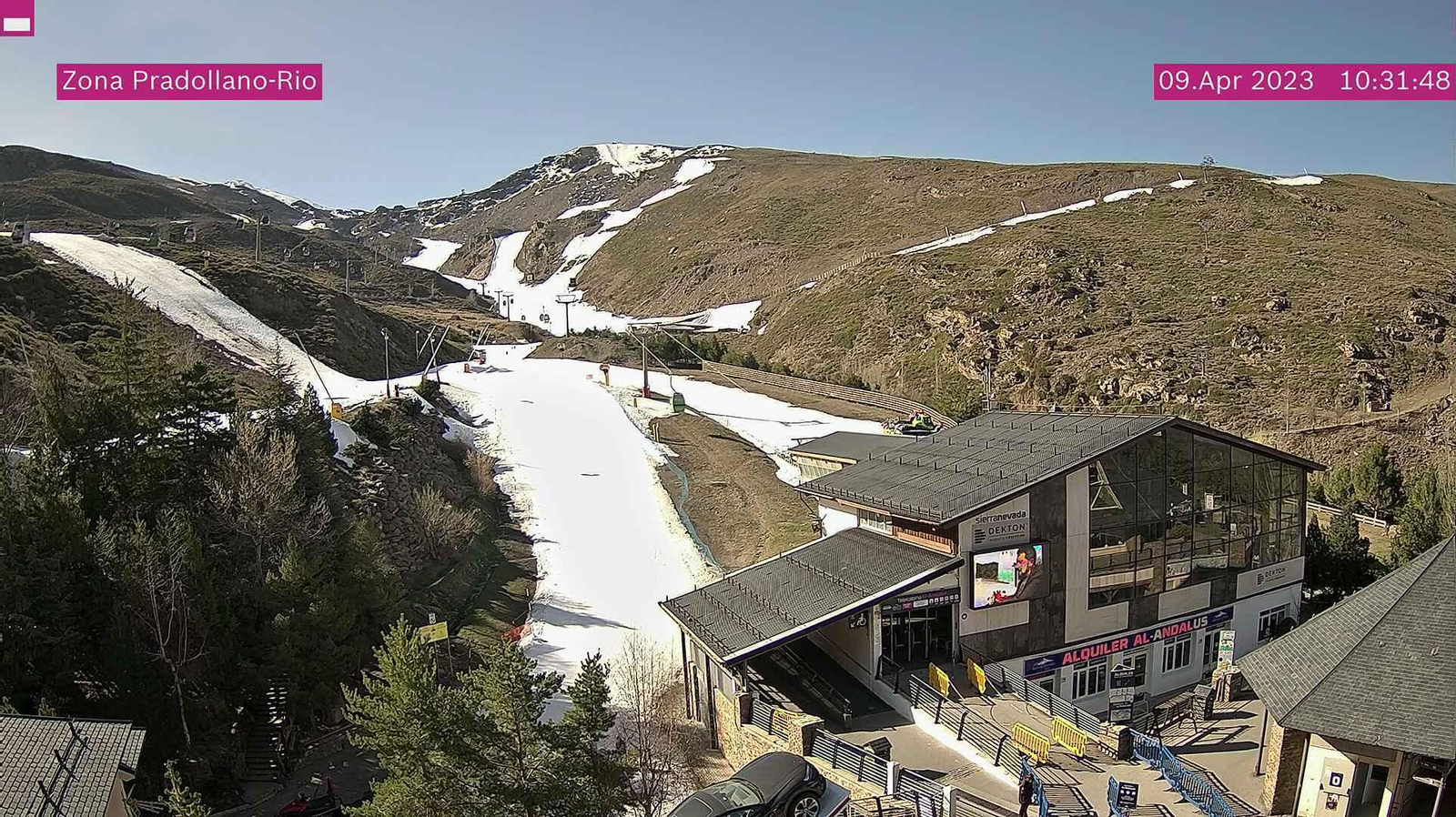 Zona de Pradollano y El Río, en una imagen tomada por las cámaras de Cetursa.