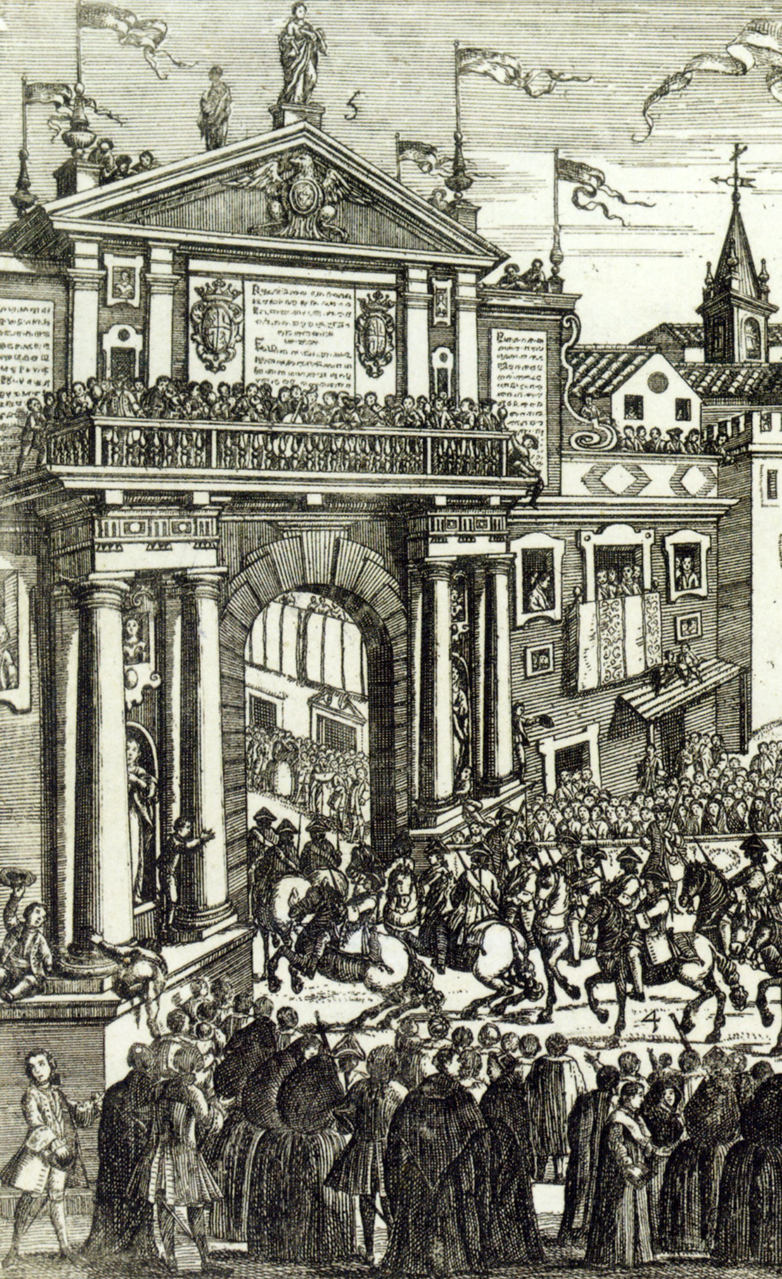 Puerta Triana, según Pedro Tortolero (1748)