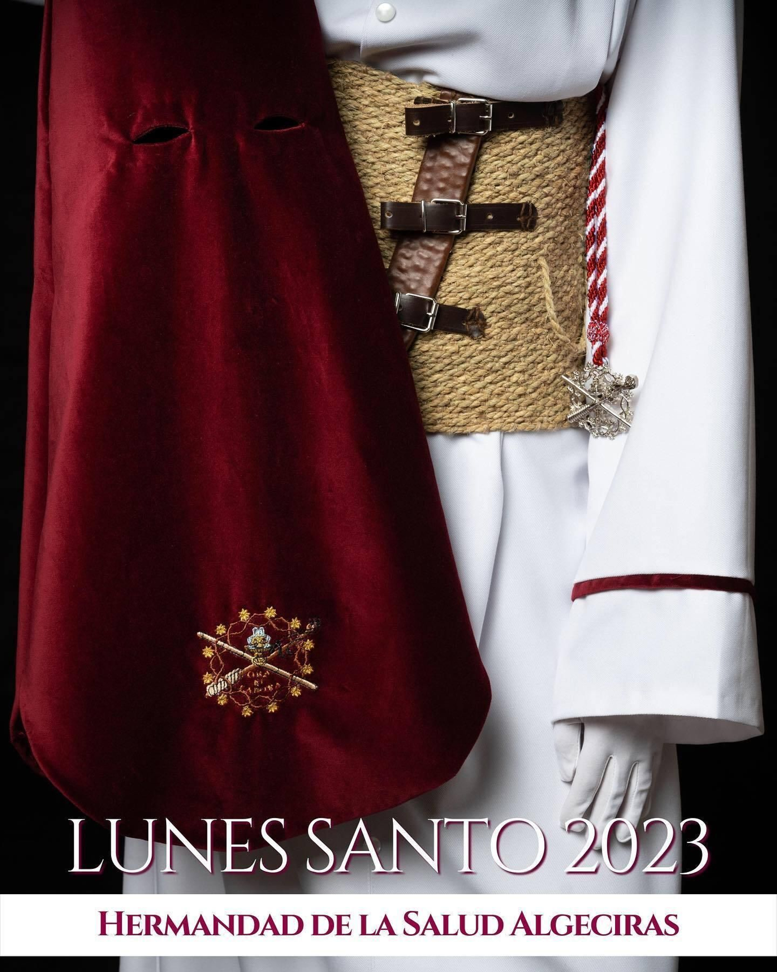 Detalle del cartel de la Hermandad de la Salud.Santo de 2023