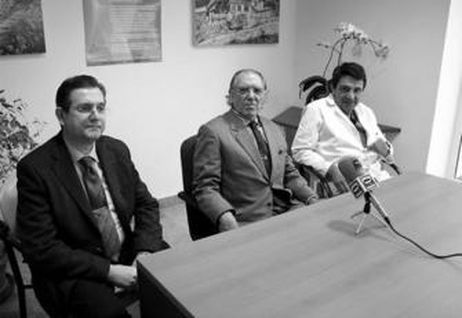 Los doctores Jaime Serrano, Blas Hervías y Alejandro González, en la presentación de la Unidad.