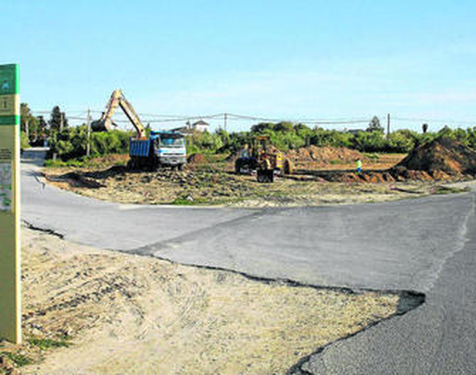 Los trabajos ya eran visibles ayer en la carretera de Fuentebravía.