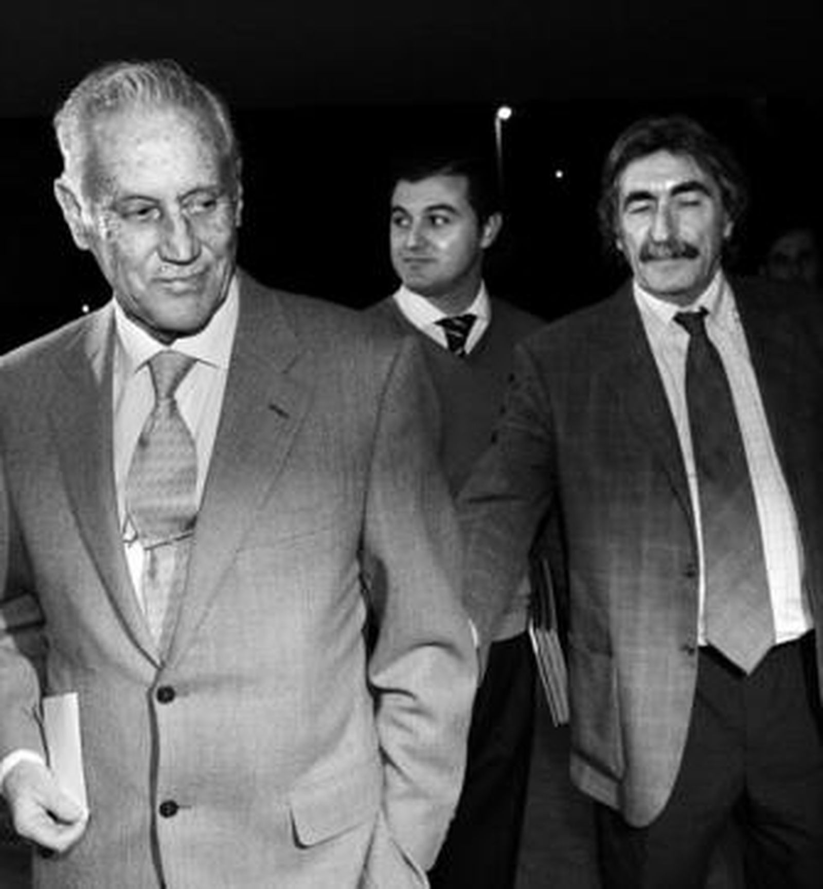 Hugo Galera y Emilio Soto, a su llegada a la junta de accionistas.